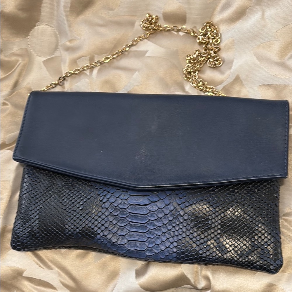 Chic Black and Gold Clutch with Chain Strap